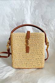 YSL Le 37 Mini In Raffia Natural - 15x13x6cm  - 1