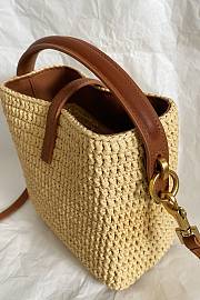 YSL Le 37 Mini In Raffia Natural - 15x13x6cm  - 6