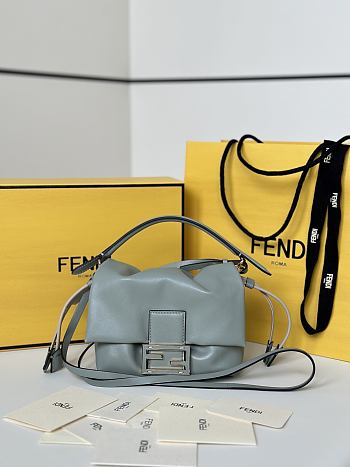Fendi Mamma Baguette Small Matcha Green Nappa Leather Mini Bag - 16x13x10cm