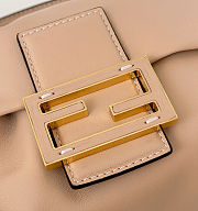 Fendi Mamma Baguette Small Beige Nappa Leather Mini Bag - 16x13x10cm - 5
