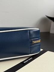Miumiu Beau Leather Bag Blue/White 5BB172 - 30x17x8.5cm - 2