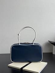 Miumiu Beau Leather Bag Blue/White 5BB172 - 30x17x8.5cm - 6