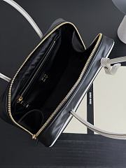 Miumiu Beau Leather Bag Black/White 5BB172 - 30x17x8.5cm - 2