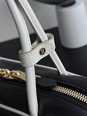 Miumiu Beau Leather Bag Black/White 5BB172 - 30x17x8.5cm - 3