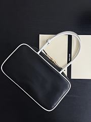 Miumiu Beau Leather Bag Black/White 5BB172 - 30x17x8.5cm - 4