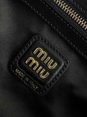 Miumiu Beau Leather Bag Black/White 5BB172 - 30x17x8.5cm - 5