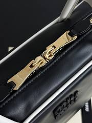Miumiu Beau Leather Bag Black/White 5BB172 - 30x17x8.5cm - 6