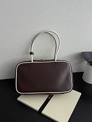 Miumiu Beau Leather Bag Briarwood/White 5BB172 - 30x17x8.5cm - 4