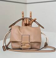 Fendi Mamma Baguette Small Beige Nappa Leather Mini Bag - 16x13x10cm - 1