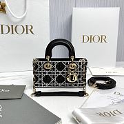 Dior Lady D-Joy Micro Bag Cannage Embroidery with Black Beads and Silver Tone Strass - 16x9x5cm - 1