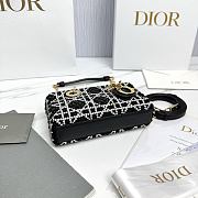 Dior Lady D-Joy Micro Bag Cannage Embroidery with Black Beads and Silver Tone Strass - 16x9x5cm - 2