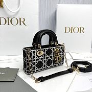 Dior Lady D-Joy Micro Bag Cannage Embroidery with Black Beads and Silver Tone Strass - 16x9x5cm - 3