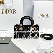 Dior Lady D-Joy Micro Bag Cannage Embroidery with Black Beads and Silver Tone Strass - 16x9x5cm - 4