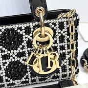 Dior Lady D-Joy Micro Bag Cannage Embroidery with Black Beads and Silver Tone Strass - 16x9x5cm - 5