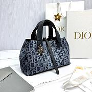 Small Dior Toujours Bag Blue Denim Dior Oblique Jacquard - 23x15.5x12cm - 4