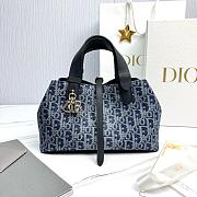 Small Dior Toujours Bag Blue Denim Dior Oblique Jacquard - 23x15.5x12cm - 2