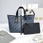 Meidum Dior Toujours Bag Blue Denim Dior Oblique Jacquard - 28.5x21.5x17cm - 5