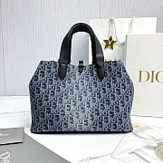 Meidum Dior Toujours Bag Blue Denim Dior Oblique Jacquard - 28.5x21.5x17cm - 4