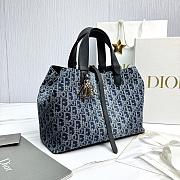 Meidum Dior Toujours Bag Blue Denim Dior Oblique Jacquard - 28.5x21.5x17cm - 3