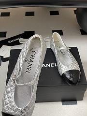 Chanel Mary Janes Aged Calfskin Silver - 5
