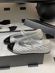 Chanel Mary Janes Aged Calfskin Silver - 4