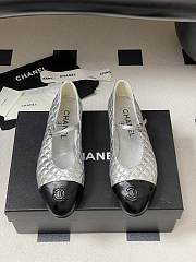Chanel Mary Janes Aged Calfskin Silver - 1