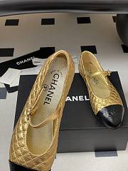 Chanel Mary Janes Aged Calfskin Gold  - 5