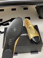 Chanel Mary Janes Aged Calfskin Gold  - 4