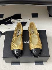 Chanel Mary Janes Aged Calfskin Gold  - 2