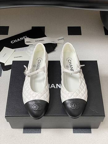 Chanel Mary Janes Aged Calfskin White