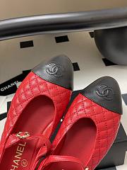 Chanel Mary Janes Lamskin Calfskin Red - 2