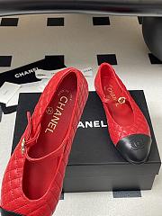 Chanel Mary Janes Lamskin Calfskin Red - 3