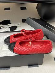 Chanel Mary Janes Lamskin Calfskin Red - 4