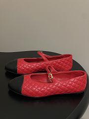 Chanel Mary Janes Lamskin Calfskin Red - 5