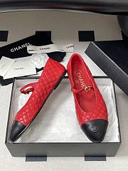 Chanel Mary Janes Lamskin Calfskin Red - 6