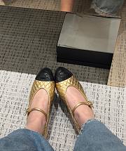 Chanel Mary Janes Aged Calfskin Gold  - 1