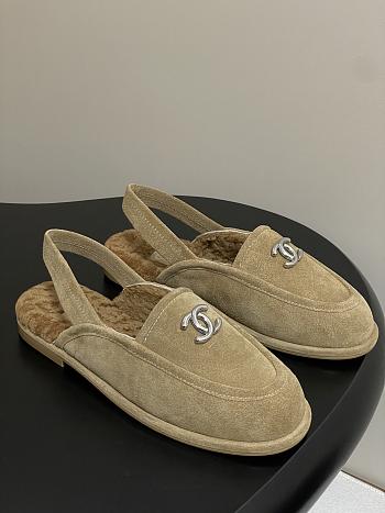 Chanel 25 Shearling Lined Suede Calfskin CC Loafers 
