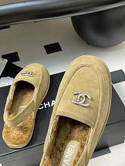 Chanel 25 Shearling Lined Suede Calfskin CC Loafers  - 4