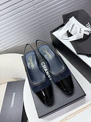 Chanel 25 Slingback Suede Navy Blue 2cm - 5