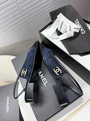 Chanel 25 Slingback Suede Navy Blue 2cm - 2