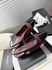 Chanel 25 Slingback Suede Burgundy 2cm - 5