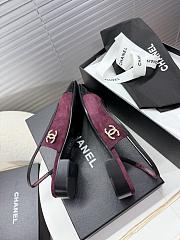 Chanel 25 Slingback Suede Burgundy 2cm - 4