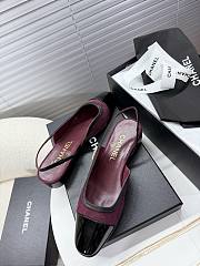 Chanel 25 Slingback Suede Burgundy 2cm - 2
