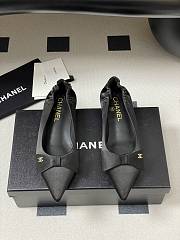 Chanel 25 Ballet Flats Silk Satin Black - 1