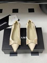 Chanel 25 Ballet Flats Silk Satin Beige - 1