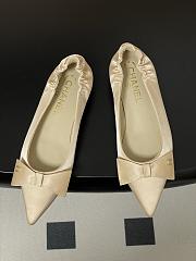 Chanel 25 Ballet Flats Silk Satin Beige - 4