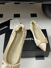 Chanel 25 Ballet Flats Silk Satin Beige - 3