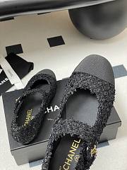 Chanel 25 Mary Janes Tweed Sequin Grosgrain Black - 3