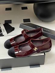 Chanel Mary Janes Patent Calfskin Velvet Red Black - 5
