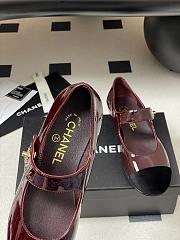 Chanel Mary Janes Patent Calfskin Velvet Red Black - 3